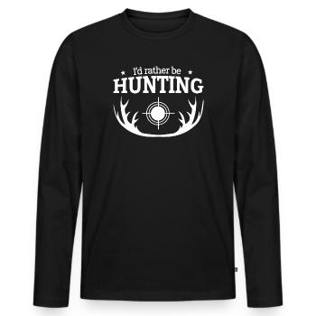 chasse, chasseur, fan de chasse - T-shirt manches longues Premium bio Homme - noir - Devant - Nico (187cm)