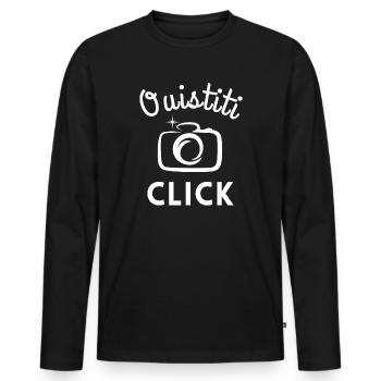 Foto, Fotograf - Männer Premium Bio Langarmshirt - Schwarz - Vorne - Nico (187cm)