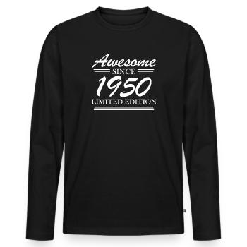 1950 - Né en 1950 - Fantastique depuis 1950 - T-shirt manches longues Premium bio Homme - noir - Devant - Nico (187cm)