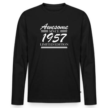 1957 - Né en 1957 - Fantastique depuis 1957 - T-shirt manches longues Premium bio Homme - noir - Devant - Nico (187cm)