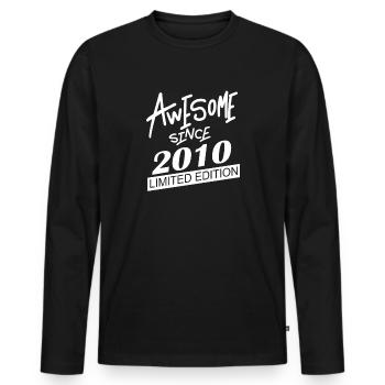2010 - Millésime 2010 - Fantastique depuis 2010 - T-shirt manches longues Premium bio Homme - noir - Devant - Nico (187cm)