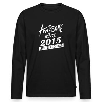 2015 - Vintage 2015 - Fantastic since 2015 - Men's Premium Organic Long Sleeve Shirt - black - Front - Nico (187cm)