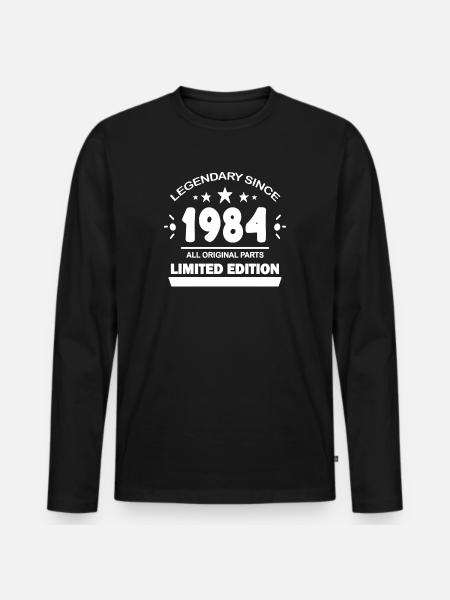 1984 - Jahrgang 1984 - Baujahr 1984 - Premium økologisk langærmet T-shirt til mænd - sort
