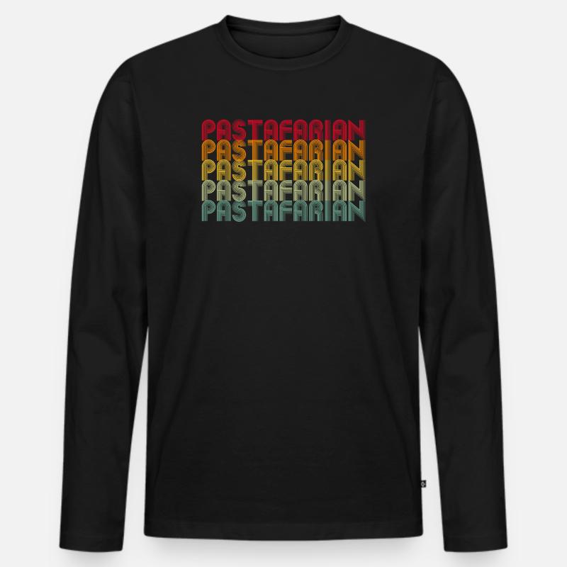 Regenbogen Schriftstapel Muster - Männer Premium Bio Langarmshirt - Schwarz