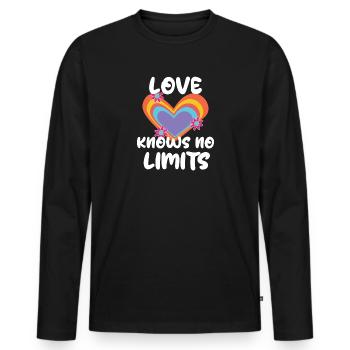 Equality Love Heart Lgbt Relationship - Men's Premium Organic Long Sleeve Shirt - black - Front - Nico (187cm)