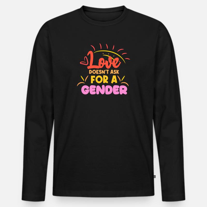 Lgbt Statement Gleichgeschlechtliche Partnerschaft - Männer Premium Bio Langarmshirt - Schwarz