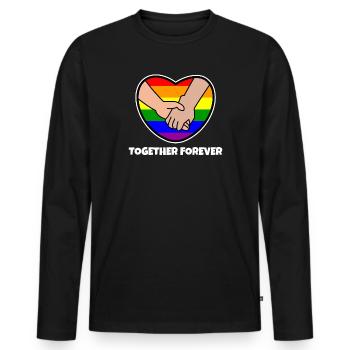 Relationship Homo Statement Heart Pride Rainbow - Men's Premium Organic Long Sleeve Shirt - black - Front - Nico (187cm)