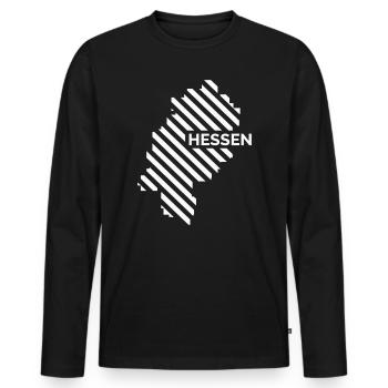 Hesse Carte - T-shirt manches longues Premium bio Homme - noir - Devant - Nico (187cm)