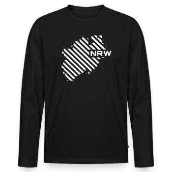 NRW Map - Men's Premium Organic Long Sleeve Shirt - black - Front - Nico (187cm)