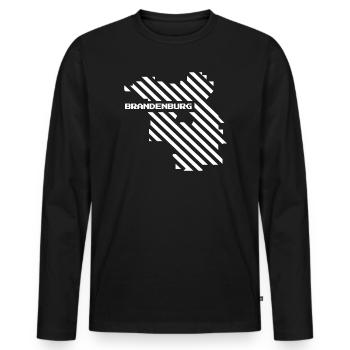 Brandenburg Map - Men's Premium Organic Long Sleeve Shirt - black - Front - Nico (187cm)