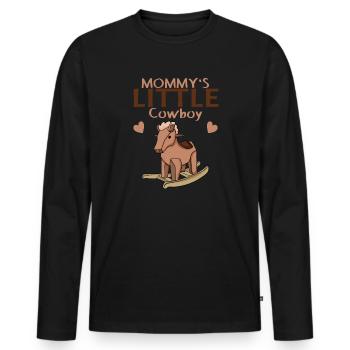 Bébé Equitation Descendance Famille - T-shirt manches longues Premium bio Homme - noir - Devant - Nico (187cm)