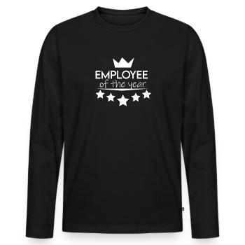 Employee of the Year - Men's Premium Organic Long Sleeve Shirt - black - Front - Nico (187cm)