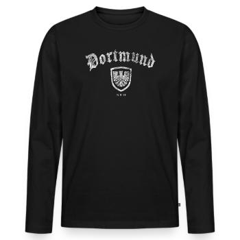 Dortmund NRW - Männer Premium Bio Langarmshirt - Schwarz - Vorne - Nico (187cm)