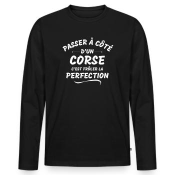 Corse, je suis Corse, fierté Corse - T-shirt manches longues Premium bio Homme - noir - Devant - Nico (187cm)