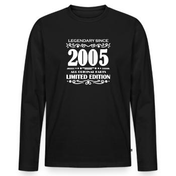 2005 - Born 2005 - Year of construction 2005 - Men's Premium Organic Long Sleeve Shirt - black - Front - Nico (187cm)