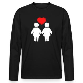 Love Lgbt Heart Same-sex marriage Homo - Men's Premium Organic Long Sleeve Shirt - black - Front - Nico (187cm)