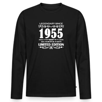 1955 - Né en 1955 - Construit en 1955 - T-shirt manches longues Premium bio Homme - noir - Devant - Nico (187cm)