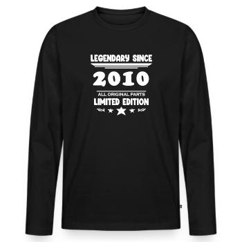 2010 - Année 2010 - Année de construction 2010 - T-shirt manches longues Premium bio Homme - noir - Devant - Nico (187cm)