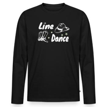 linedance mit stiefel, Tanz Tshirt für Westernfest - Männer Premium Bio Langarmshirt - Schwarz - Vorne - Nico (187cm)