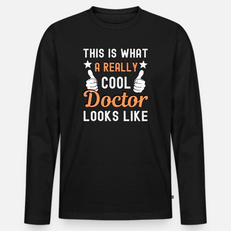 Arzt Ärztin Doktor - Männer Premium Bio Langarmshirt - Schwarz