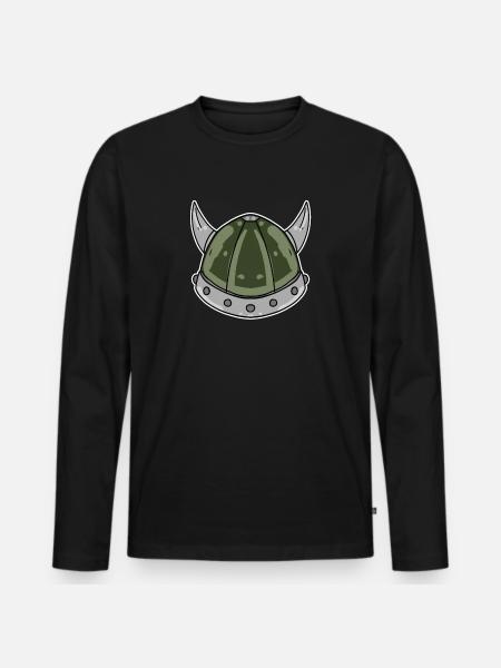 Viking Helmet - Men's Premium Organic Long Sleeve Shirt - black