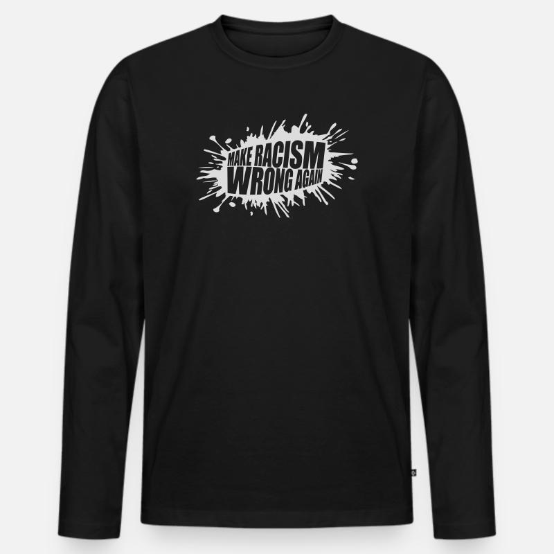 make racism wrong again - Männer Premium Bio Langarmshirt - Schwarz