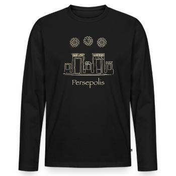 Persépolis en Iran, site de fouilles - T-shirt manches longues Premium bio Homme - noir - Devant - Nico (187cm)