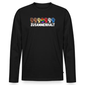 Right Gay Rainbow Lgbt Slogan - T-shirt manches longues Premium bio Homme - noir - Devant - Nico (187cm)