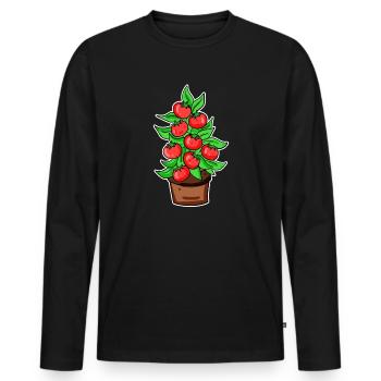 Gardener Tomato Greenhouse Garden Motif - Men's Premium Organic Long Sleeve Shirt - black - Front - Nico (187cm)