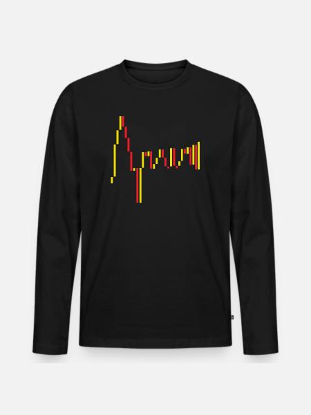 Spain Stock Exchange Red Yellow - Men's Premium Organic Long Sleeve Shirt - black