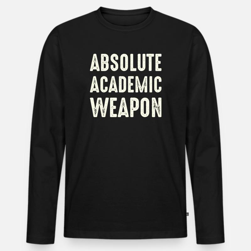 Studenten Absolute Academic Weapon - Männer Premium Bio Langarmshirt - Schwarz