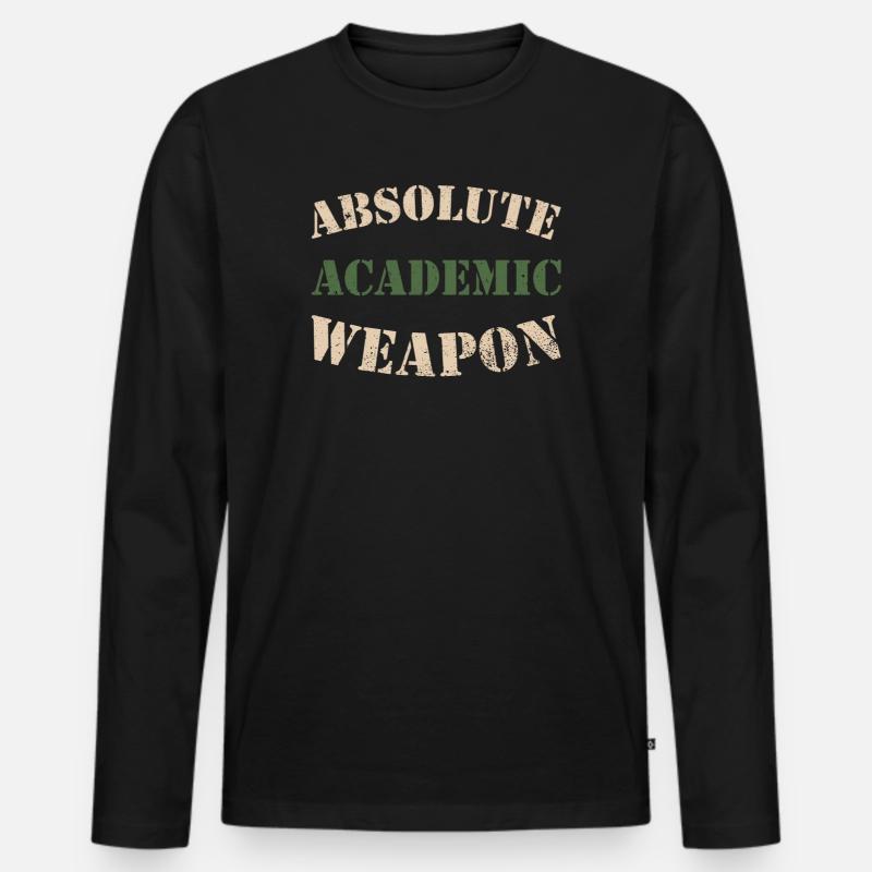 Studenten Absolute Academic Weapon - Männer Premium Bio Langarmshirt - Schwarz