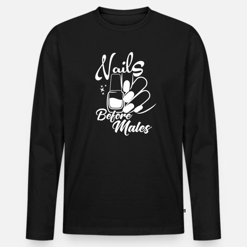 Nägel Vor Männern Nageldesignerin - Männer Premium Bio Langarmshirt - Schwarz