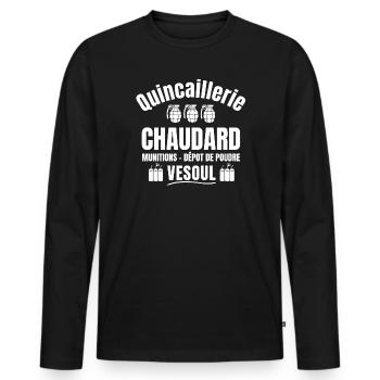 septième compagnie, film culte, chaudard - T-shirt manches longues Premium bio Homme - noir - Devant - Nico (187cm)
