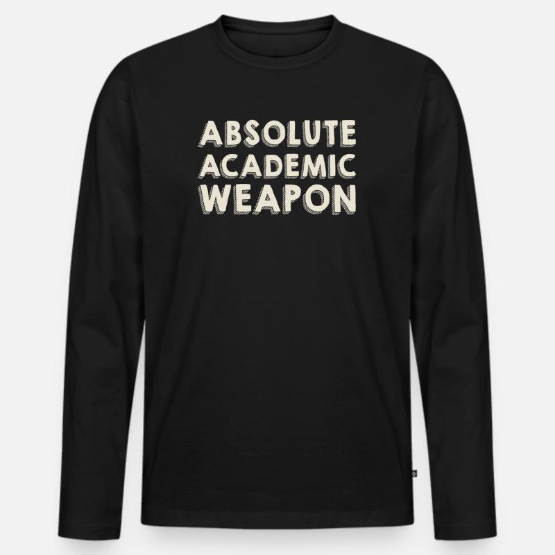 Studenten Absolute Academic Weapon - Männer Premium Bio Langarmshirt - Schwarz