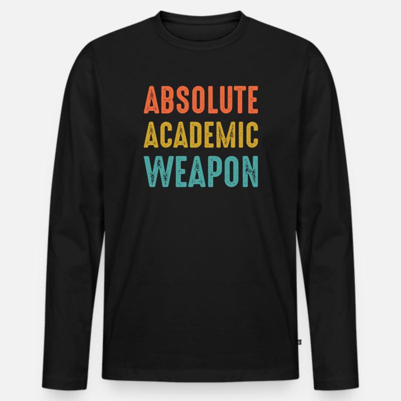 Studenten Absolute Academic Weapon - Männer Premium Bio Langarmshirt - Schwarz