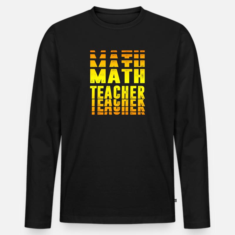 Mathelehrer Design - Männer Premium Bio Langarmshirt - Schwarz