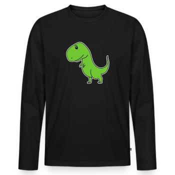 Dinosaure Vert - T-shirt manches longues Premium bio Homme - noir - Devant - Nico (187cm)