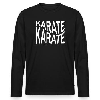karate, karate sport, karate fan - Men's Premium Organic Long Sleeve Shirt - black - Front - Nico (187cm)