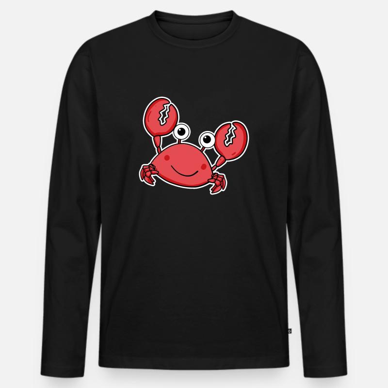 Krabbe Moitv - Männer Premium Bio Langarmshirt - Schwarz