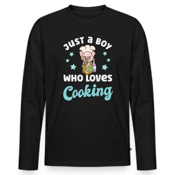 Koch Kochen - Männer Premium Bio Langarmshirt - Schwarz - Vorne - Nico (187cm)