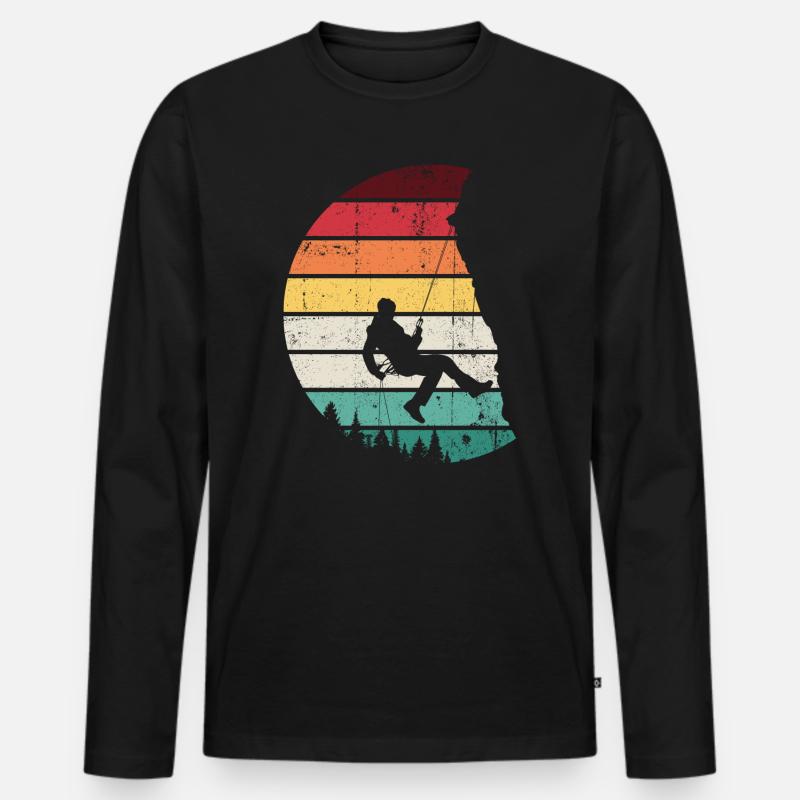 Rainbow Horizon Swing Silhouette - Männer Premium Bio Langarmshirt - Schwarz