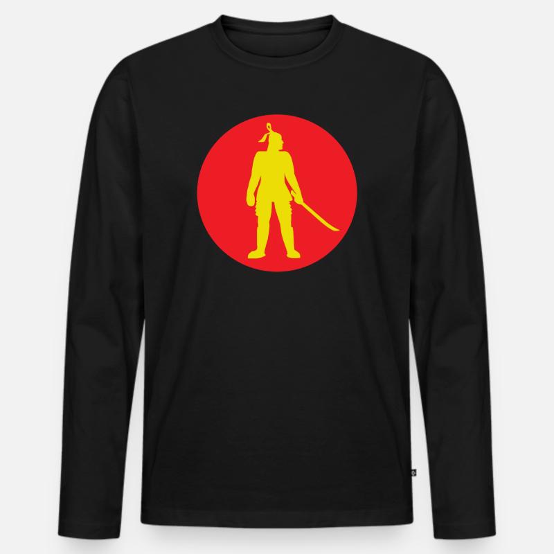 Japan - Männer Premium Bio Langarmshirt - Schwarz