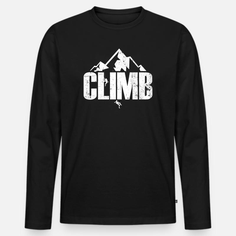 Klettern - Männer Premium Bio Langarmshirt - Schwarz