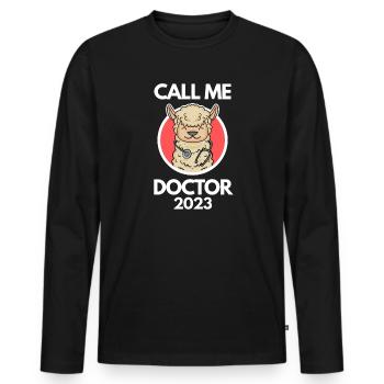 Doctoral thesis Doctorate Doctorate 2023 Doctor - Men's Premium Organic Long Sleeve Shirt - black - Front - Nico (187cm)