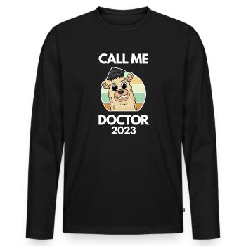Doctoral thesis Doctorate Doctorate 2023 Doctor - Men's Premium Organic Long Sleeve Shirt - black - Front - Nico (187cm)