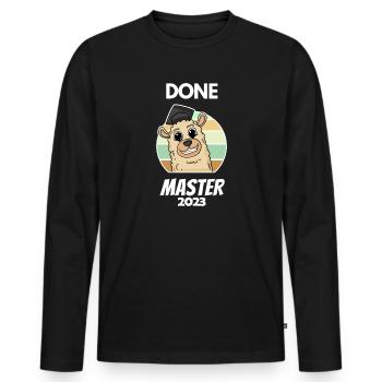 Master 2023 - Männer Premium Bio Langarmshirt - Schwarz - Vorne - Nico (187cm)