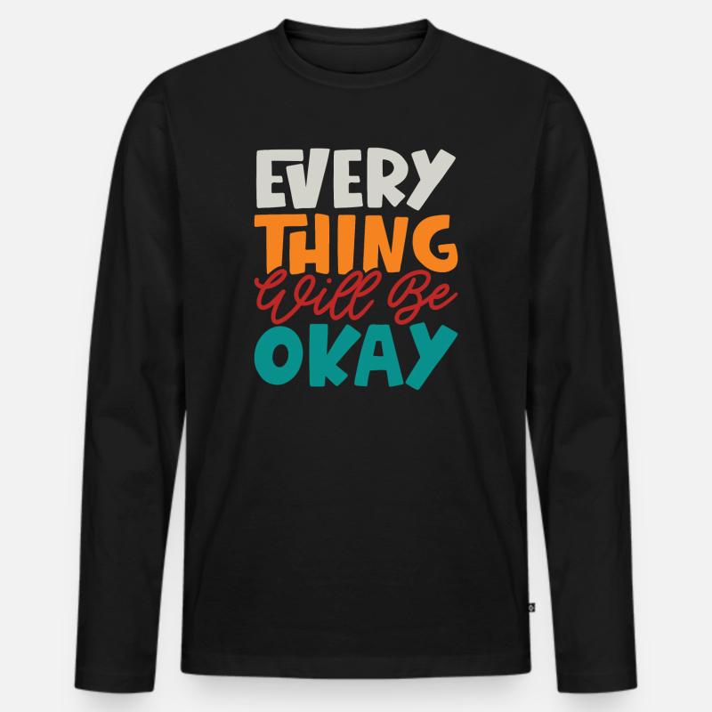 Alles wird gut - Männer Premium Bio Langarmshirt - Schwarz