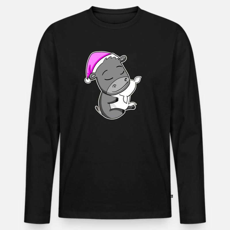 Esel - Männer Premium Bio Langarmshirt - Schwarz