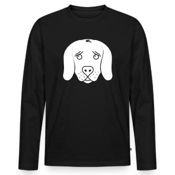 Chien (blanc) - T-shirt manches longues Premium bio Homme - noir - Devant - Nico (187cm)